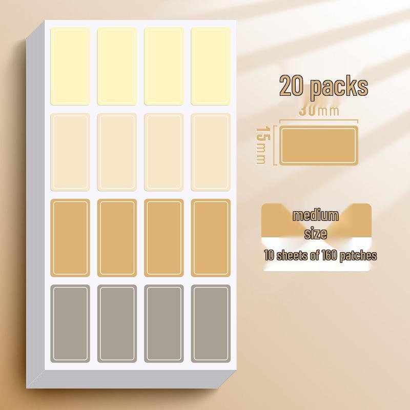 Cute Waterproof Self-Adhesive Color Label Stickers - Writable for Office and Price Marking Tasks