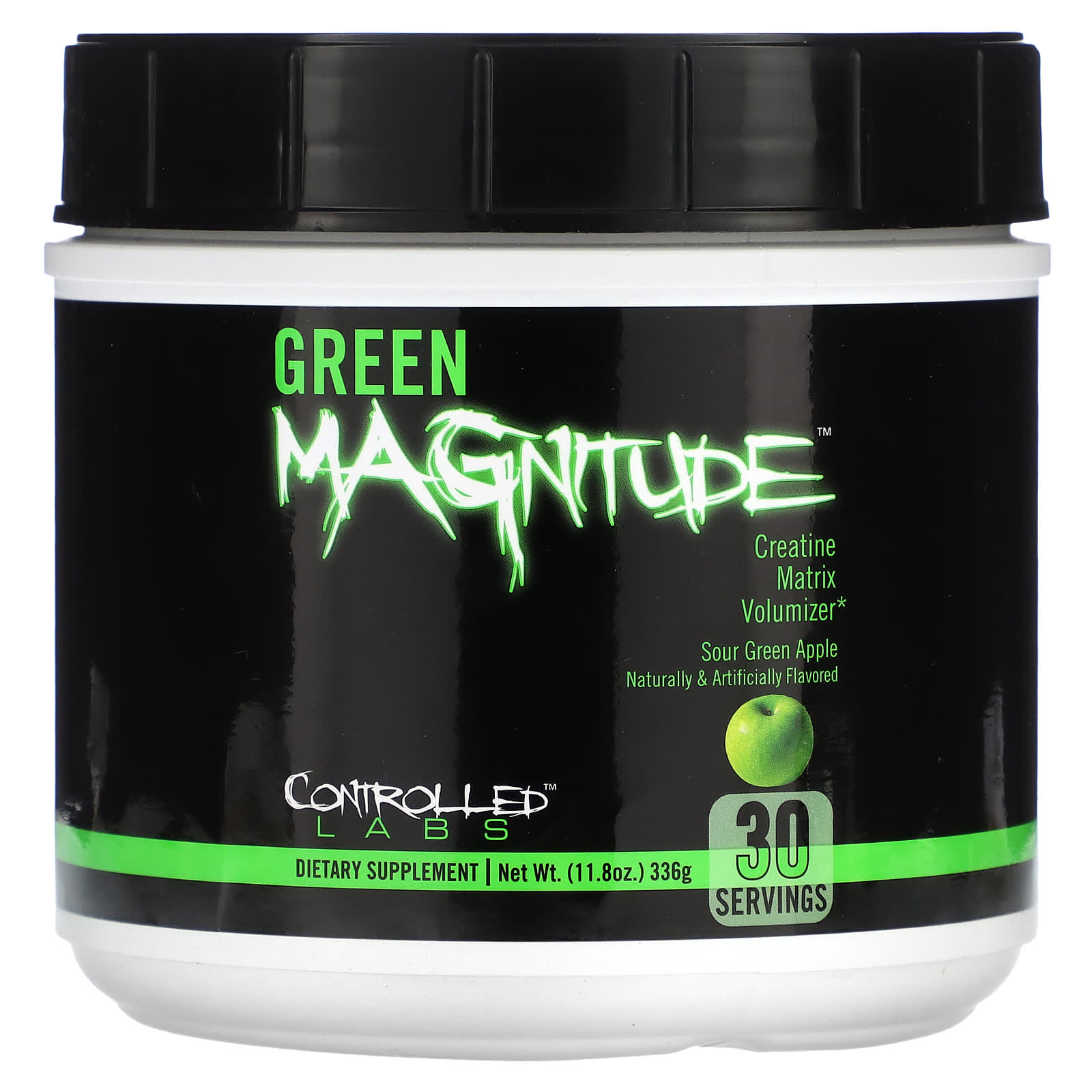 

Green Magnitude, Creatine Matrix Volumizer, Sour Green Apple Flavor, 336G(11.8Oz)
