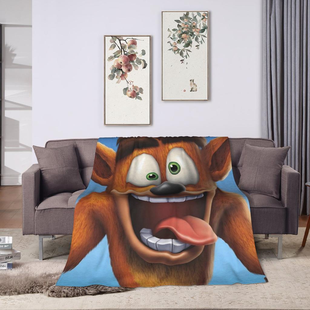 Crashs Bandicoots Blanket Quality Warm Soft Throw Blanket Winter Students Living Room Fashion Bedspread