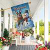 Welcome Winter Snowman & Dog Double-Sided Garden Flag , Durable Polyester, Perfect for Outdoor Yard and Lawn Decor