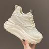 Autumn Chunky Platform Sneakers Women Spring Hollow Leisure High Heels Sports Shoes Fashion Breathable Thick Bottom Dad Shoes