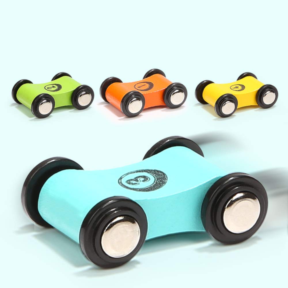 1/4Pcs Mini Wooden Gliding Car Toys Ramp Race Mini Slide Track Car Games Replacement Car Colorful Fun Model Vehicle Toys For Boy