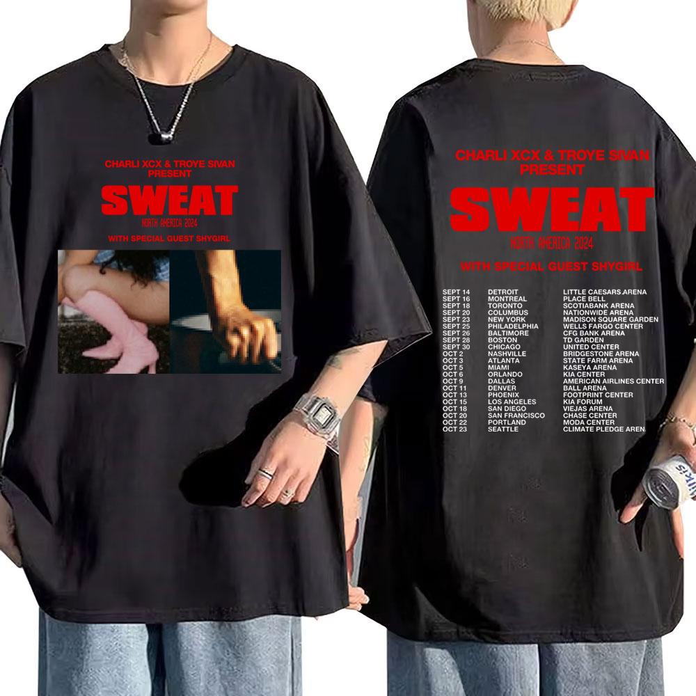 Charli Xcx Crash Sweat 2024 Tour Trička Pánská Dámská Oblečení Vintage Oversized Tričko Bavlna Ležérní Trička Móda Streetwear