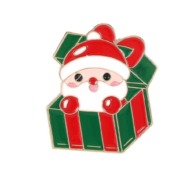 Cheerful Santa Face Brooch Alloy Christmas Pin For Clothing Decoration Secured Backing Design Sturdy Holiday Themed Accessory