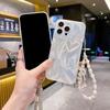 Feather Gauze Is Suitable for The Apple 15PRO Spring and Summer Simple Protective Case, Fairy Heart Pearl Chain, and Phone13 Case
