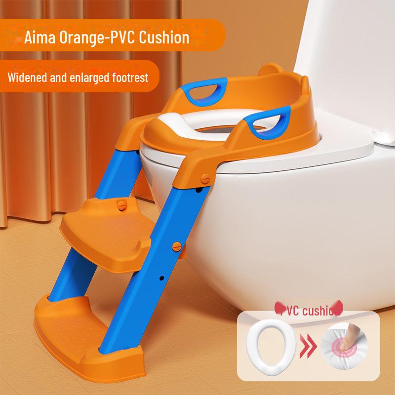 

Детская складная лестница для унитаза с кольцом - подходит для мальчиков и девочек PVC mat, upgraded version