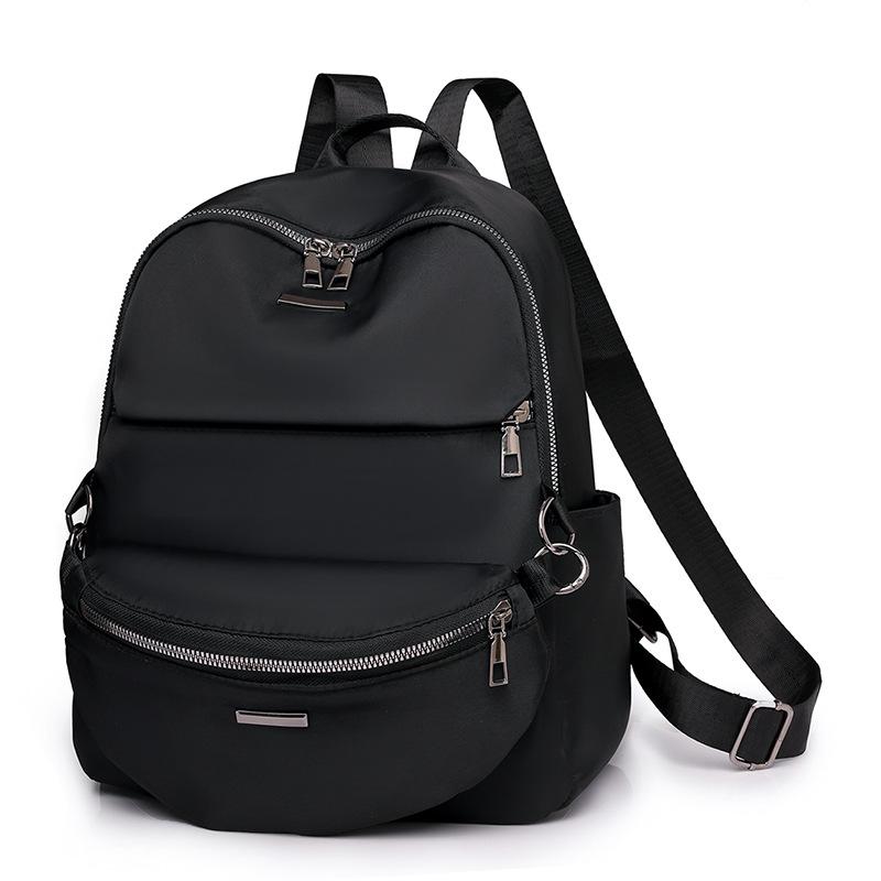 Нейлоновый рюкзак с двумя лямками - Стильный однотонный повседневный рюкзак - Дорожная сумка большой вместимости - Комплект из двух предметов - Стиль Мать и дочь чёрный 2180₽