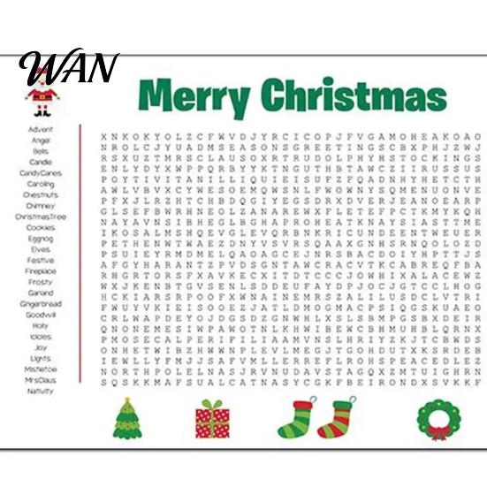 Christmas Party Game Giant Thanksgiving/Christmas Word Search Poster 36 X 22 Inch Fun Thanksgiving Activity Puzzle Wall PVC Reusable Holiday