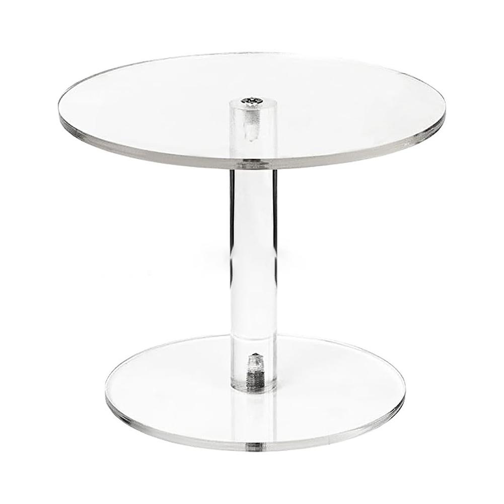Clear Acrylic Round Display Risers Set Of 3, Multi-Height Stands For Jewelry, Watches, Cupcakes, Retail Showcase