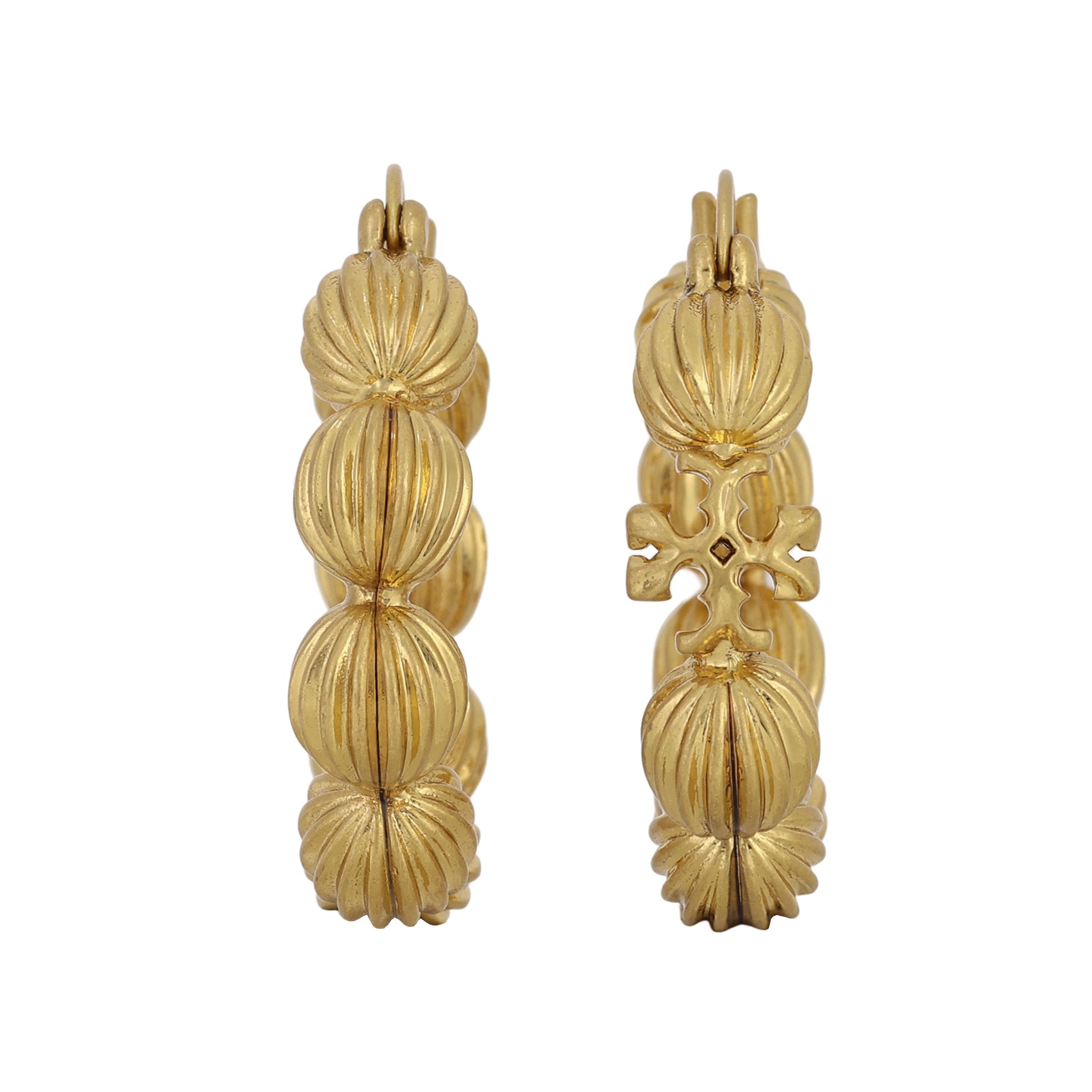 Tory Burch Roxanne Textured Beaded Earrings Women earrings 81290-715 Gold,F