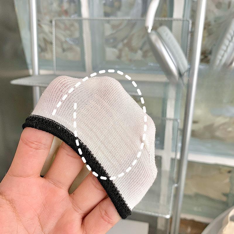 Striped Socks, Women's Boat Socks, Trendy Cotton Socks, Summer Thin, College Black and White Short Socks, Spring and Summer Invisible Socks