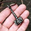 Vintage Viking Hammer Pendant Necklace Men's Talisman Nordic Norwegian Style Jewelry Gift