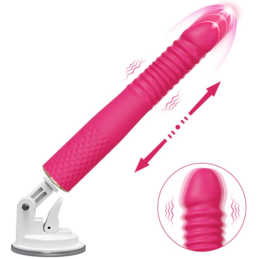 Sexspielzeug G-Punkt Vagina Vibrator für Frauen Automatisches Stoßen mit Halterung Erwachsenenprodukte Freihändiger Spaß Sexmaschine Vibrator