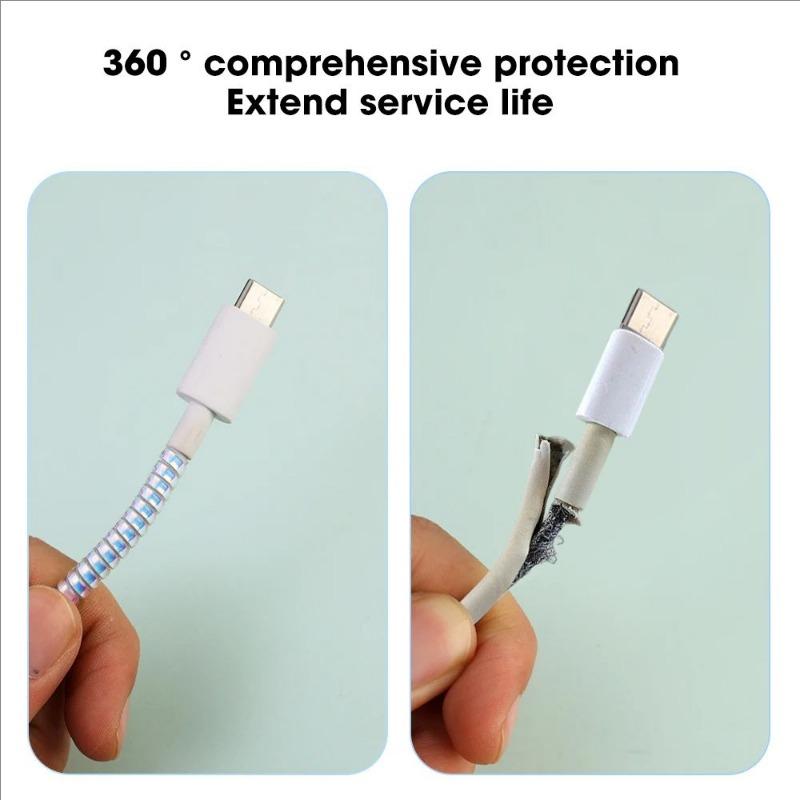 1.4M Cable Protector for iPhone,USB Charger Cord Cover, Prevents Fraying,Pet Damage, Colorful Data Line Protective Sleeve for Home, Car, Office