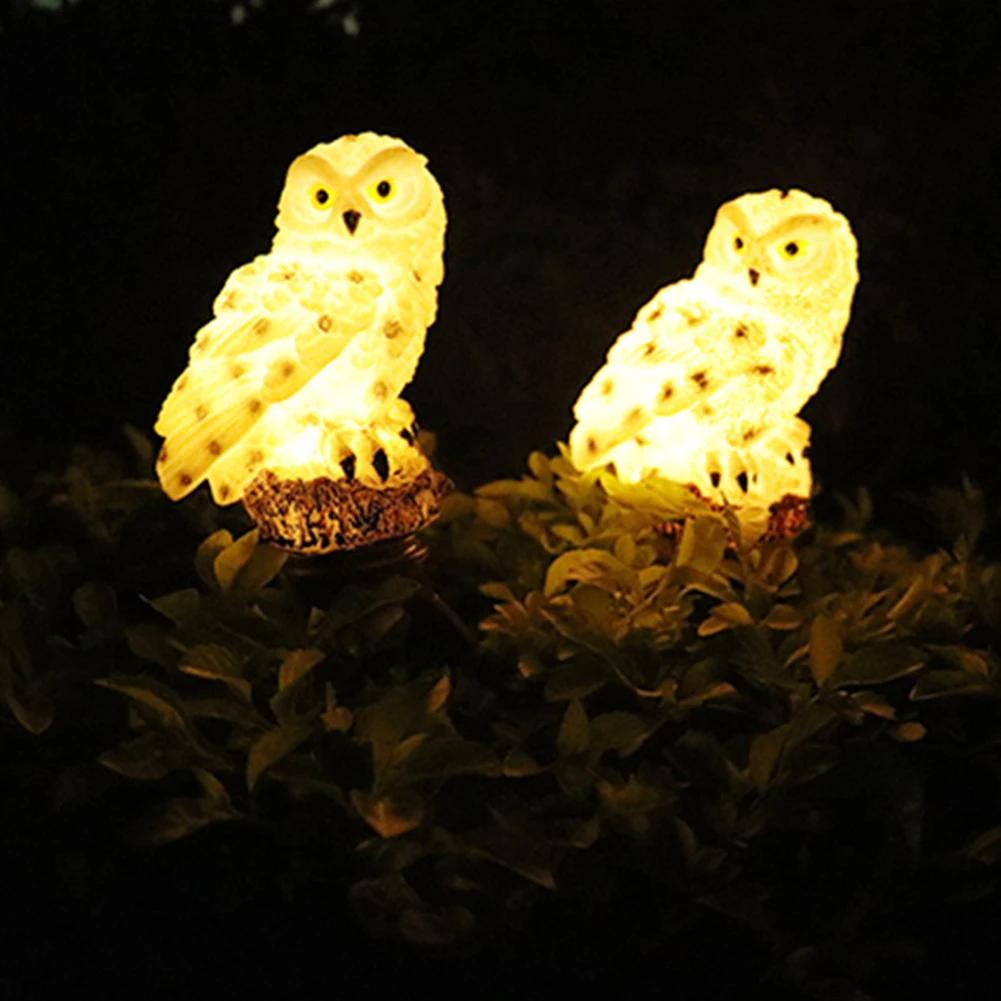 Solar LED Lights Outdoor Decorative Lawn Stake Owl Lights Yard Art Garden Decor