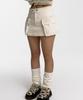 Kasiko Fluffy Cargo Mini Skirt Pants Ivory