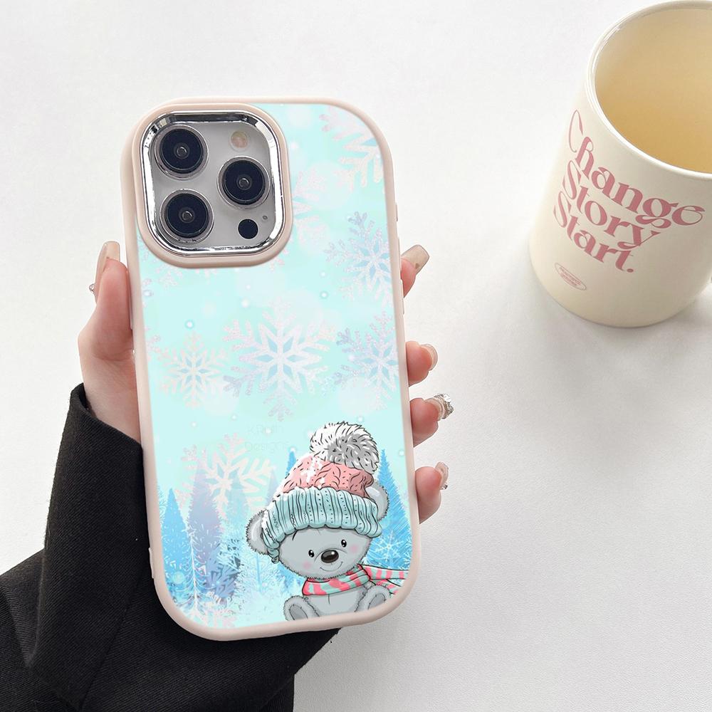 N116 Crăciun Fericit La mulți ani de artă Huse de telefon moi pentru Samsung S24 S23 A15 A12 A35 A54 Infinix Hot 40i Placare Cadru de protecție pentru cameră Capac din spate