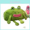 Cartoon Plush Frog Pen Case With Soft Fabric Storage For Students And School Supplies