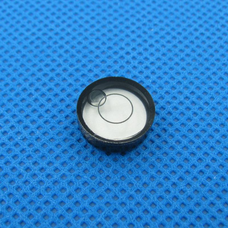 Circular Glass Bubble Level  Round Spirit Level Diameter 14mm with Black Shell and Ticks 1pcs