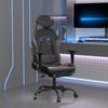 Vidaxl Fotel Gamingowy Z Podnóżkiem, Czarno-Szary, Sztuczna Skóra