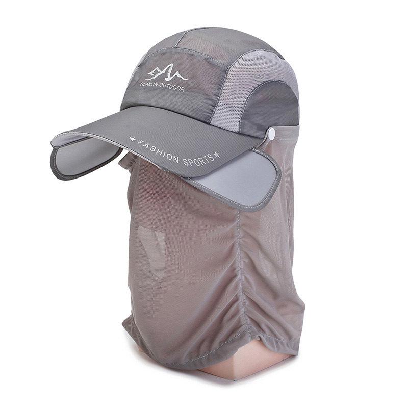 Detachable Neck Protector Sunscreen Baseball Cap with Telescopic Brim for Men & Women