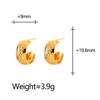 French Retro Luxury Geometric C-Shaped Rhombus Grid Earrings for Women