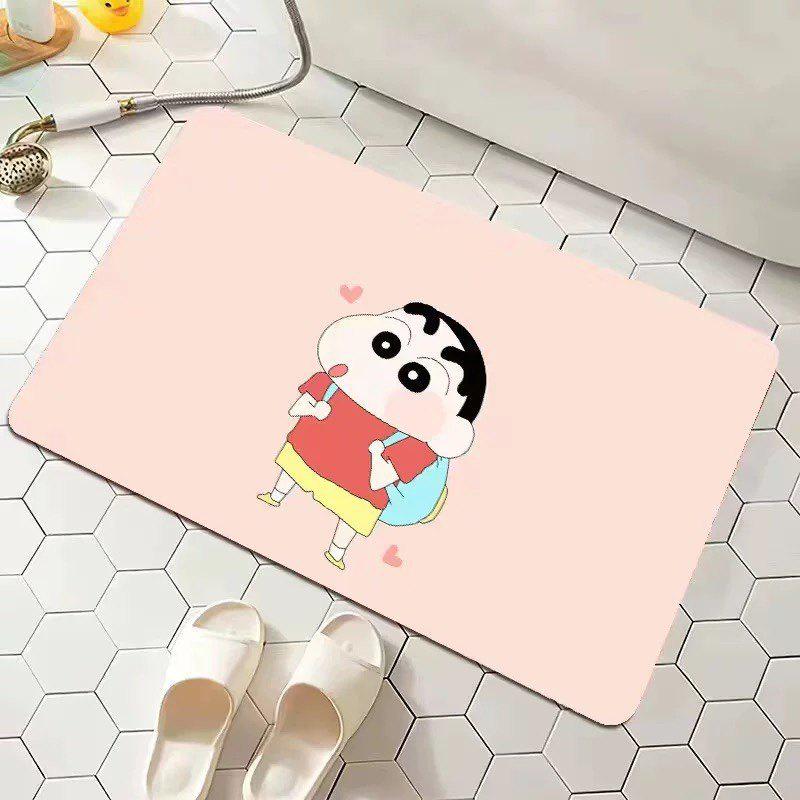 Cartoon Shin-chan Diatom Mud Bathroom Floor Mat - Dirt-Resistant, Easy Clean & Wear-Resistant