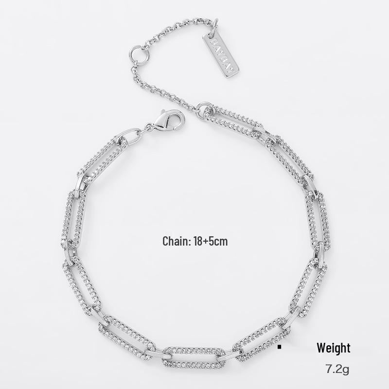 

Женский браслет-цепочка Kenjie в корейском стиле из меди и циркона - Крутое и изысканное гальваническое летнее украшение