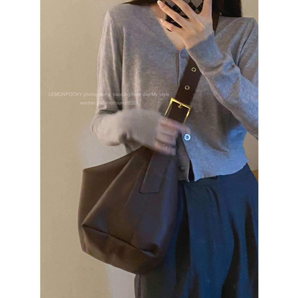 Winter retro tote bag women's 2025 new Korean version matte underarm bag versatile ins large-capacity messenger bag