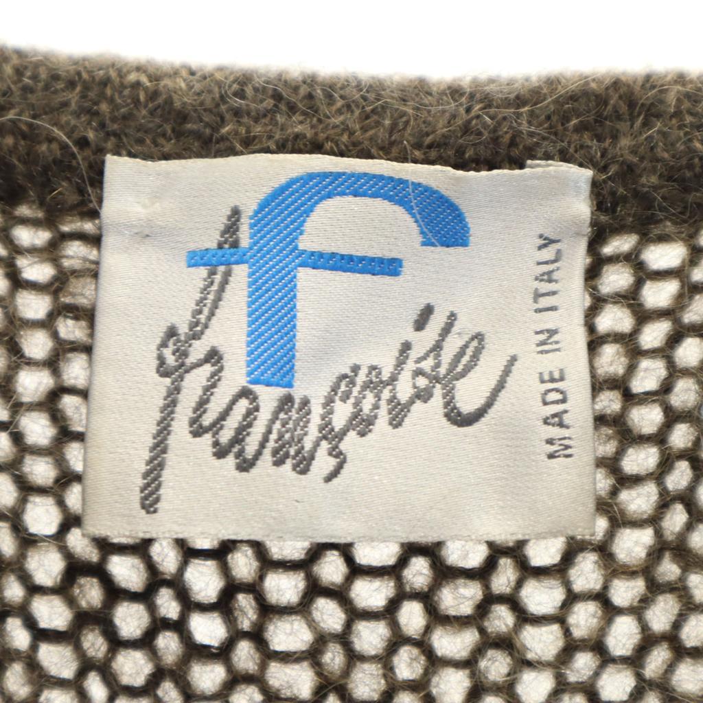 80er Jahre Made in Italy Vintage Langarm Strickjacke Braun Damen Gebraucht