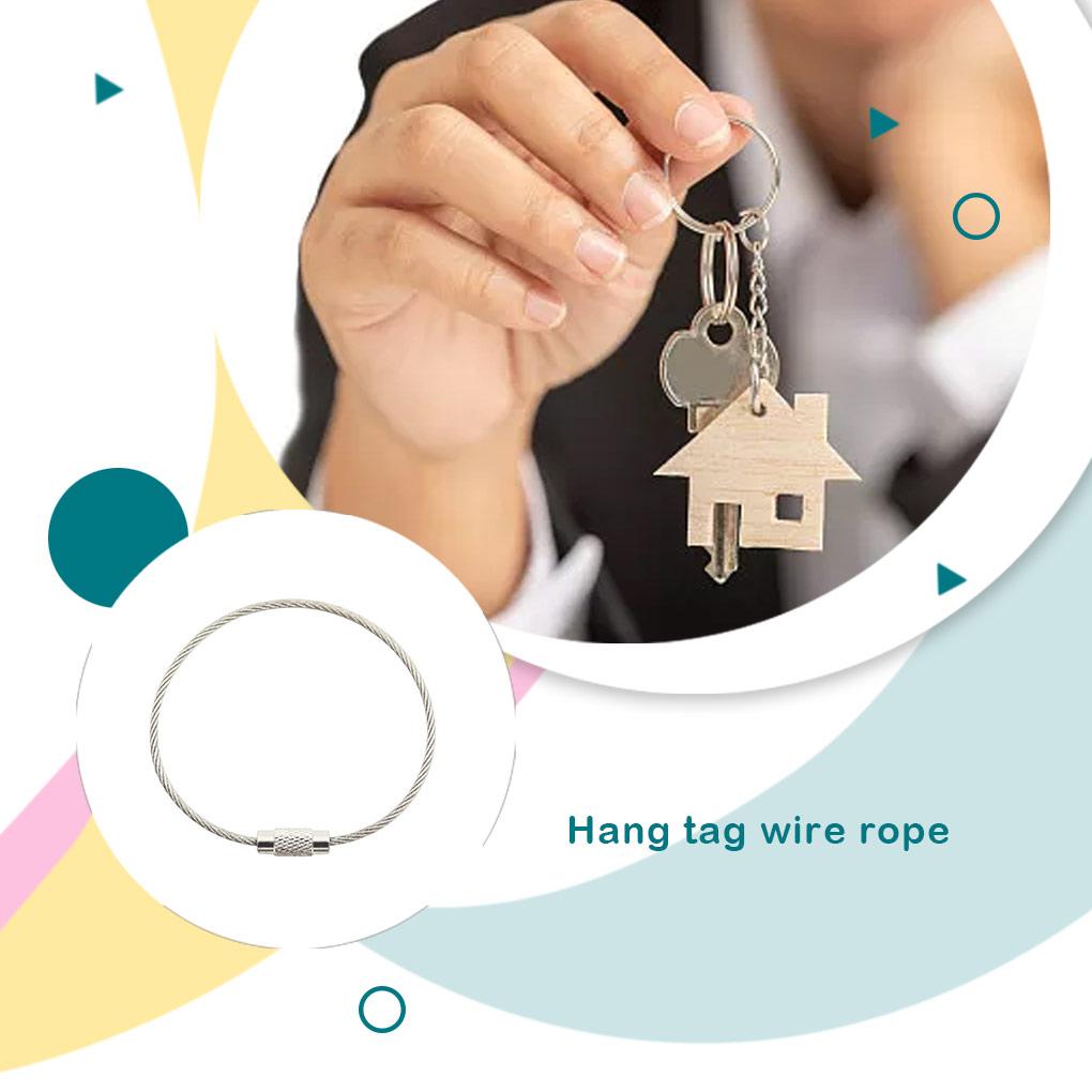 50Pcs Wire Key Ring Keychain Loop Loops Signboard Luggage Car Hanging Tag Durable Bag Rope Accessories Multipurpose