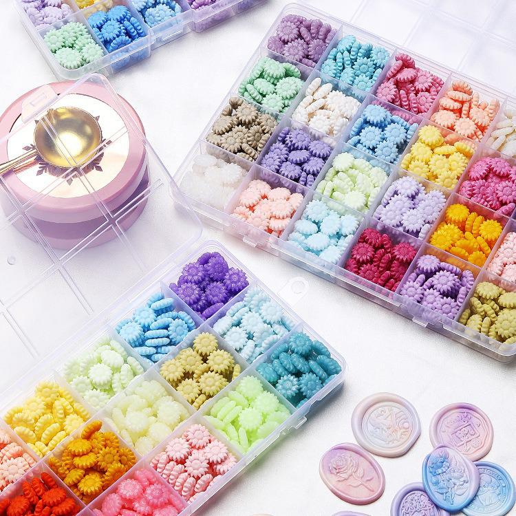 24-Color Sunflower Seal Wax Pearlescent Particles