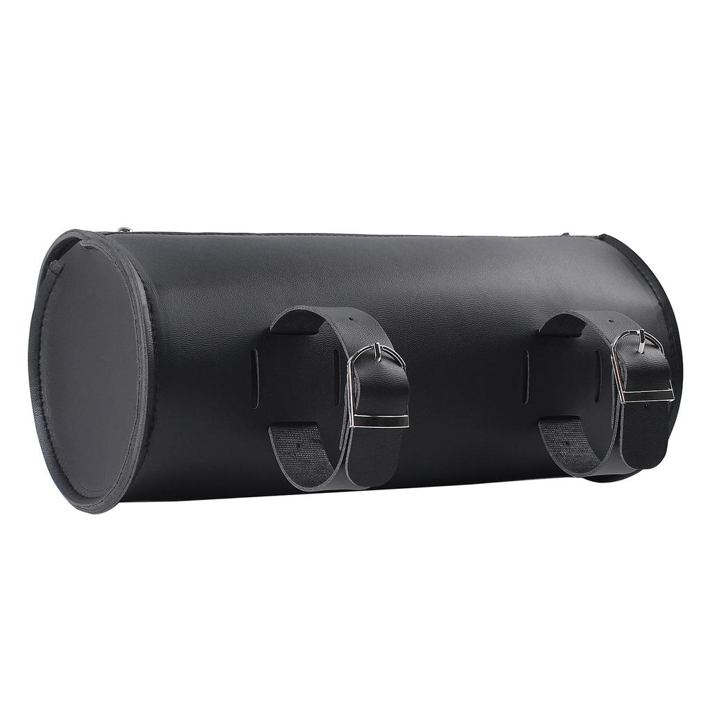 Baohatsu Motorcycle Universal PU Leather Roll Bag with Buckle Retro for Small and Black Saddlebag, Closure, Design, Items, Tools, Touring,