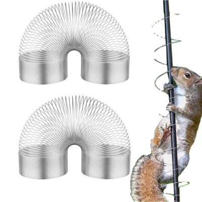 2Pcs Anti-Squirrel Spring Device Metal Bird Feeder Guard Squirrel Baffle Coil Spring
