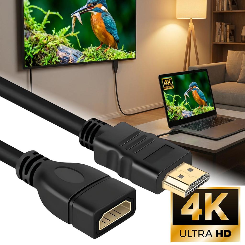 2.0 HDMI Compatible Extension Cable HDR 4K 60Hz Male to Female Adapter High Speed Extender Cord For Switch2 PS5 Laptop PC HDTV