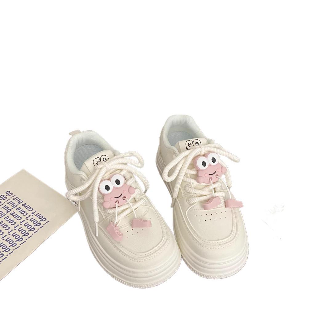 Milky White Women's Thick-Soled Korean Style Board Shoes - Autumn Ugly-Cute Chic Sneakers