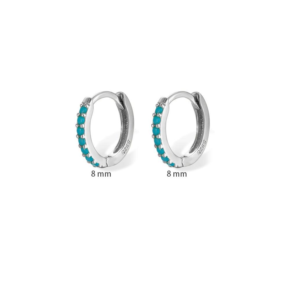 8mm Stainless Steel Minimal Hoop Earrings Crystal Zirconia Small Huggie Thin Cartilage Earrings Helix Tragus Piercing Jewelry
