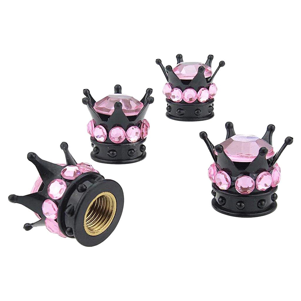 Bling Diamond Tire/Wheel Stem Valve Caps Car Truck Vehicle Pink