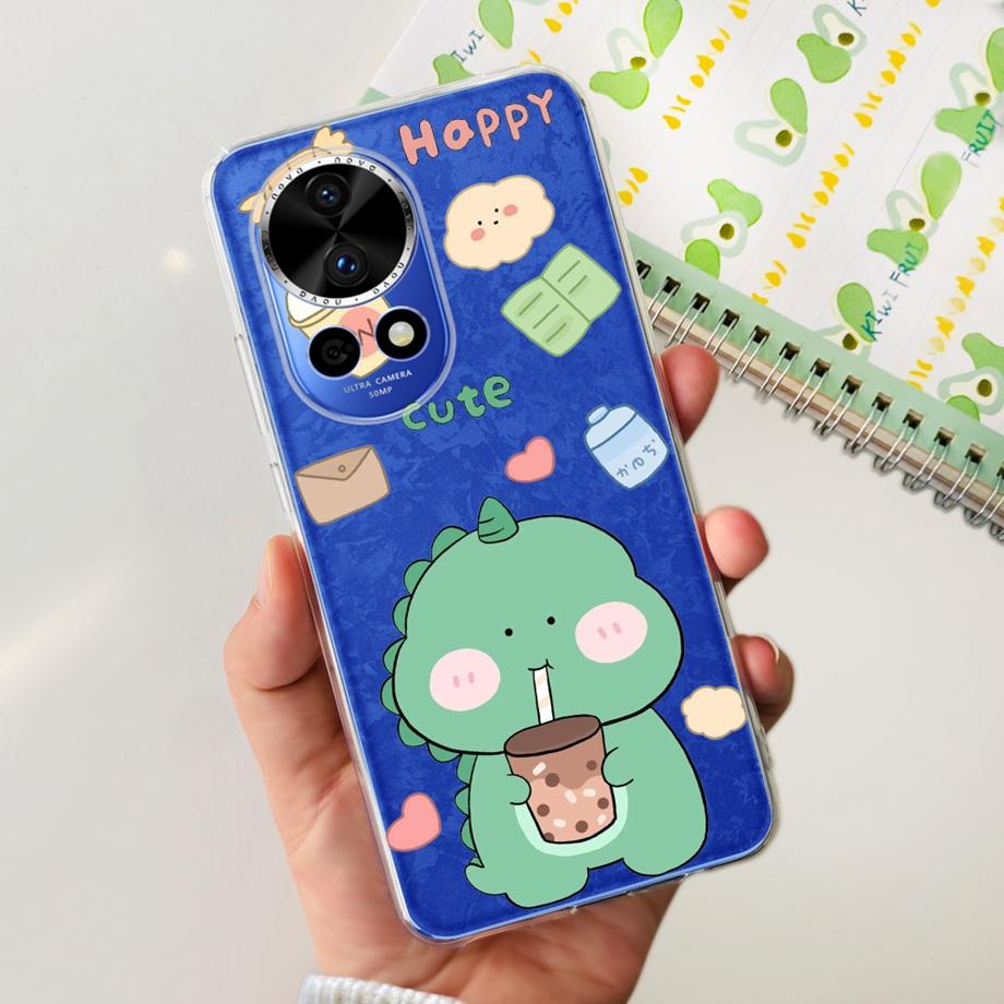 For Huawei Nova 12 Pro Nova12 Lite Nova 11i Case Transparent Soft Slim TPU Silicone Cover Bumper Nova12 Nova11i Astronaut Flower