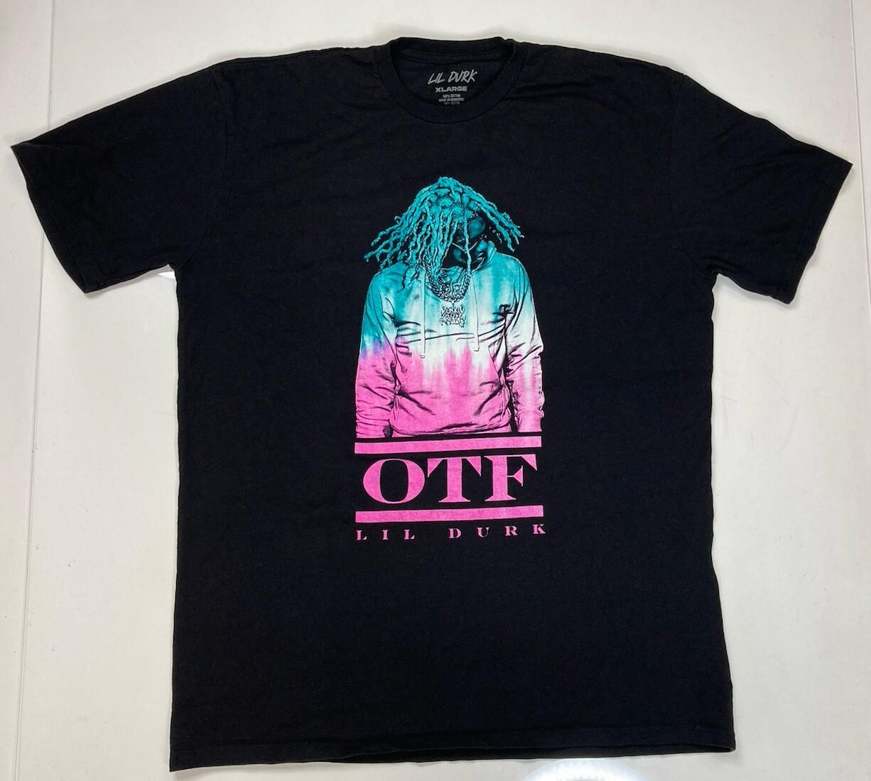 Lil Durk OTF Graphic T-shirt Men Large Black Short Sleeve Rap Music Merch S
