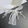 Stylish Phone Ornament With Fabric PVC Design Secure Clip For Key Bags Decoration Beads Lace Bowknot Keychain Pendant