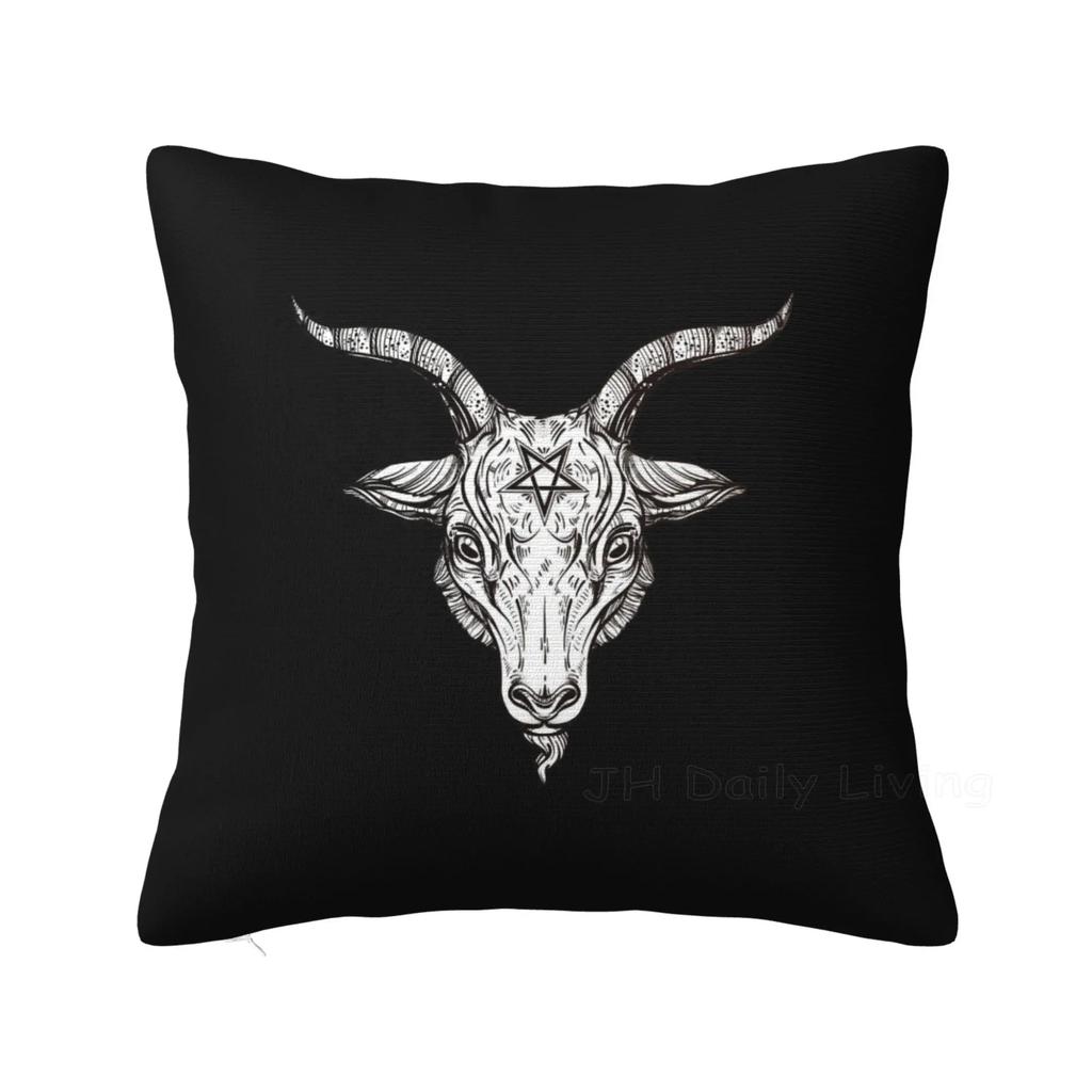 Pentagram With Demon Baphomet Satanic Goat Goth Cushion Cover Home Office Car Decor Pillow Case 45X45Cm Pillowcase Pillow Cover