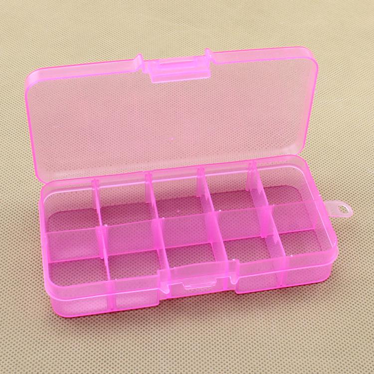 10-Grid Detachable Multi-color Plastic Storage Box for Fishing Gear, Jewelry, Beading, and Electronic Components