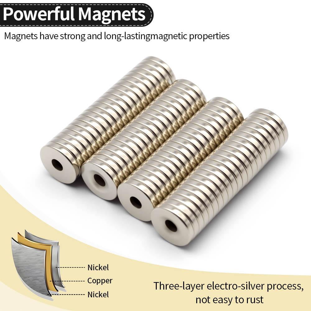 15x3-4mm Super Strong Neodymium Magnet N35 NdfeB Permanent Magnetic imanes Round With Holes Powerful Magnets Refrigerator Magnet