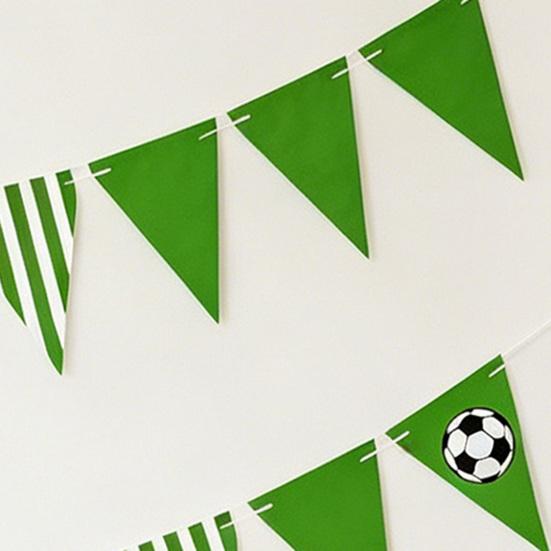 Fußballparty Wimpelkette Dreieckige Fahnen Bälle Girlande Sport-Thema Hängende Papierwimpel-Girlande für Fußballfans Heimparty-Zubehör