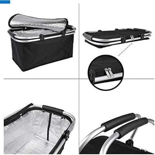Rosoy Picnic Basket, Thermos Insulated Shopping Basket, Foldable, Waterproof, Insulated, and Foldable for Outdoor Activities, Cherry Blossom Viewing,