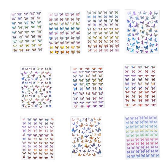 Sticker Self-adshesive Removable Nail 1Sheet Butterfly Pattern Fadeless Fingernails for Party