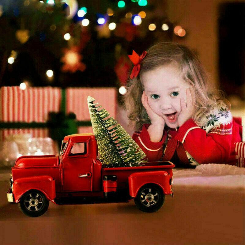 

Винтажный металлический классический пикап красный/синий грузовик фермерский дом деревенский декор рождество красный
