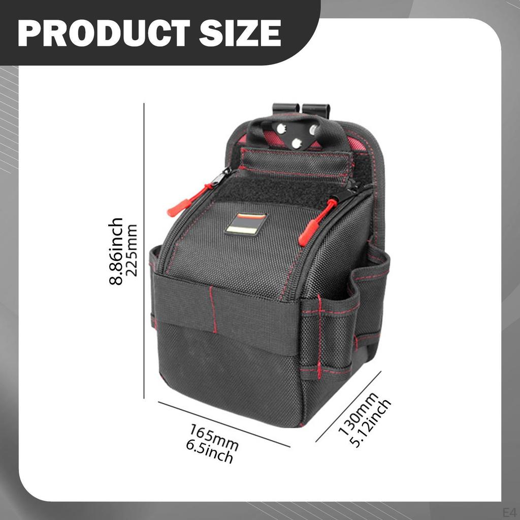 Electrician Pouch Organizer Waist Tool Bag with Detach Oxford Stainless Steel Compartments Suitable