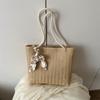 New Summer Straw Bag Shoulder Bag  Women Large Capacity Commuting Bag Trendy Tote Bag